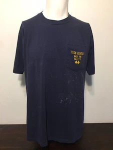 Vintage 1980s Tech Center Race For Safety Blue T-Shirt XL Racing Checkered Flag - Picture 1 of 4