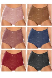 Lote de 6 bragas de control de barriga ALTA bolsillos frontales cortos S M L XL 2XL 69006 - Imagen 1 de 4