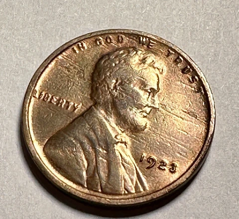 1923-P Lincoln Wheat 1c ~ GEM BU Uncirculated ~ Red Brown ~ C70 Cover