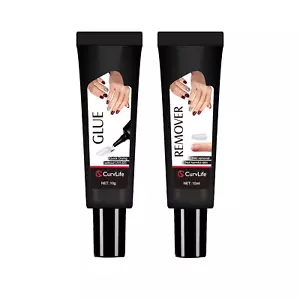 Pegamento de uñas semi sólido Curvlife de secado rápido 10G recientemente actualizado con removedor de 10 ml - Imagen 1 de 6