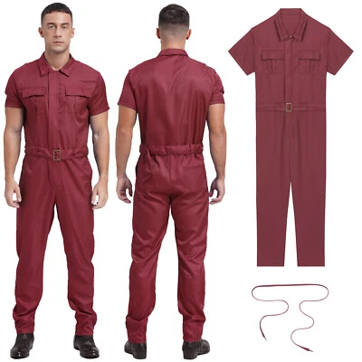 Mens Jumpsuit Wear Resistant Overalls Multiple Dungarees Mechanic Romper Loose - Image 1 of 3