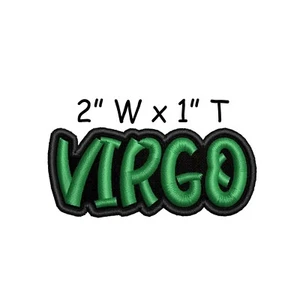 Word! Iron on Patch - Patches Virgo Text Words Embroidery Applique - Picture 1 of 12