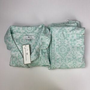 New Karen Neuburger Pijama Set Size 1X Long Sleeve Light Green Floral