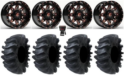 Fuel Lethal 14" Wheels Orange 30" AquaTorque Tires Kawasaki Mule Pro FXTKRX Foto 1 de 4