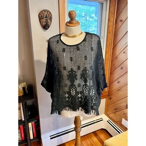 Crocheted Floral Dolman Top - Picture 1 of 7