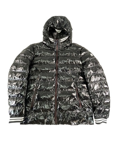 Giacca Michael Kors uomo media nera con cappuccio puffer coat impermeabile logo MK