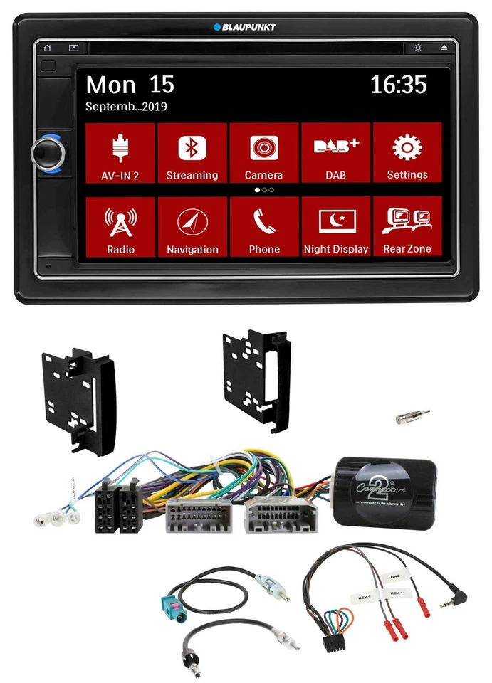 Blaupunkt Bluetooth DAB 2DIN USB DVD Lenkrad Autoradio für Chrysler Dodge Jeep - Bild 1 von 4