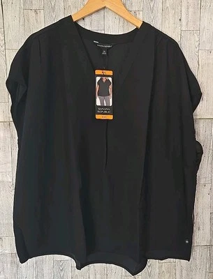 Banana Republic Blouse XXL (2X) Black Sleeveless V-Neck NEW - Image 1 of 4