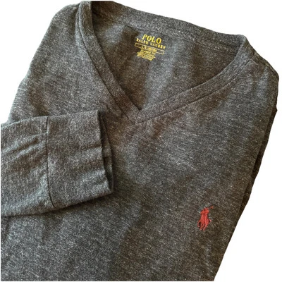 Polo Ralph Lauren Hombre Grande Calce Clásico Jersey Gris Oscuro Ligero Suave Foto 1 de 4