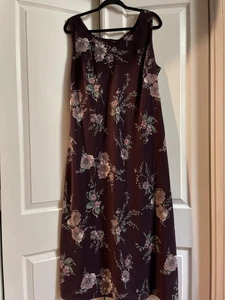 Studio I Dress Womens 16W Purple Floral Sleeveless A-Line Plus Size Polyester - Picture 1 of 11