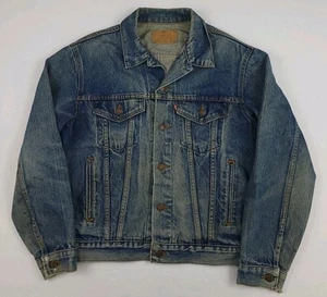 Vintage 80s Levi's Denim Blue Jean Jacket USA Made Trucker Worn Faded Distressed - Bild 1 von 9