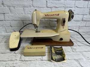 Vintage Swiss Made Helvetia 40-465 VA Heavy Duty Electric Sewing Machine - Picture 1 of 22