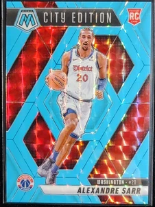 2024-25 Panini Mosaic Alexandre Sarr - City Edition Blue Fluorescent /75 Wizards - Picture 1 of 3