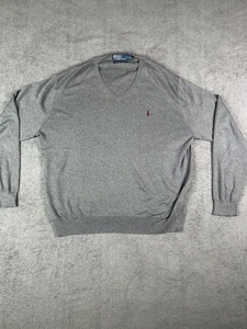Polo Ralph Lauren Herren Pullover Grau V-Ausschnitt Baumwolle XXL - Bild 1 von 4