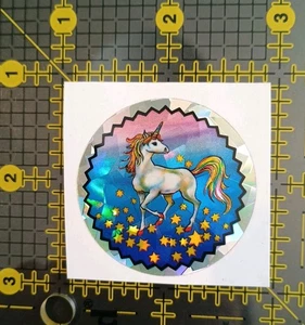 Vintage Stickers Rainbow Unicorn Prism Sticker RARE - Picture 1 of 7