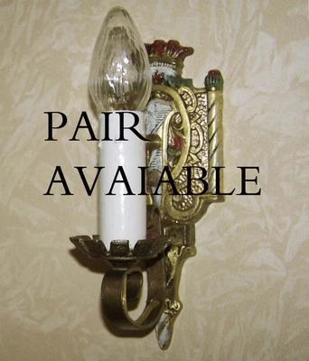 845a  Antique wall sconces light Tudor gothic Spanish revival - Image 1 of 4