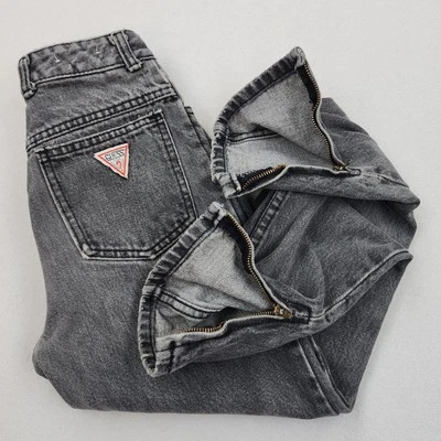 VINTAGE Guess Girls Size 8 Grey Acid Wash Denim Jeans Georges Marciano - Image 1 of 4