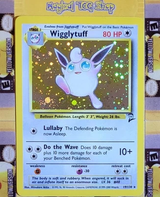 Pokemon Wigglytuff Base Set 2 Holo Rare 19/130 - Image 1 of 3