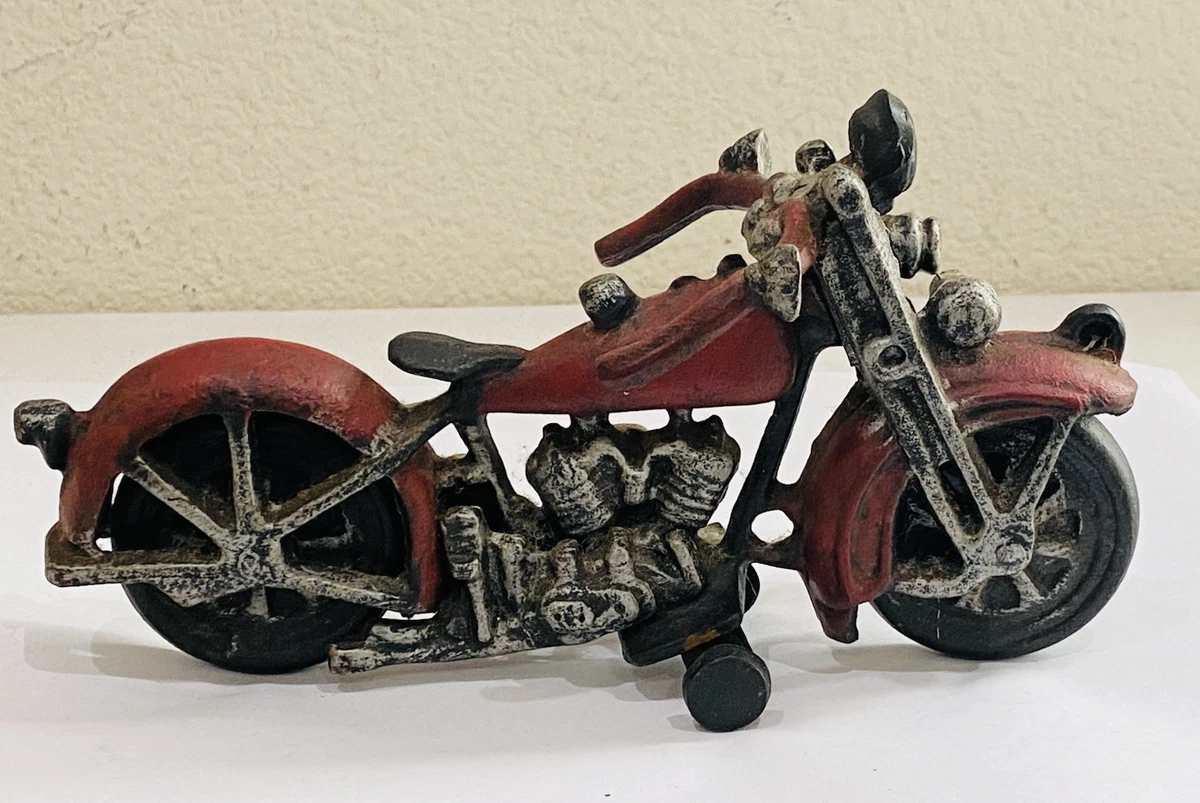 Vintage Cast Iron Motorcycle | eBay