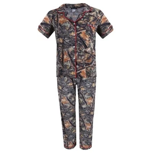 Weekending Women's Short Sleeve Camo Pajama Set - Picture 1 of 14
