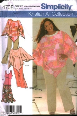 4708 Vintage Simplicity SEWING Pattern Misses Skirt Pants Poncho Knit Top UNCUT - Image 1 of 2