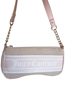 Juicy Couture Los Angeles Pink Tan Fashionista Baguette Shoulder Handbag - Picture 1 of 8