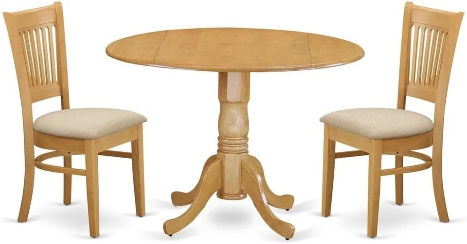 East West Piece Kitchen Table Set for Small Spaces Contains a Round Dining Table - Image 1 of 1