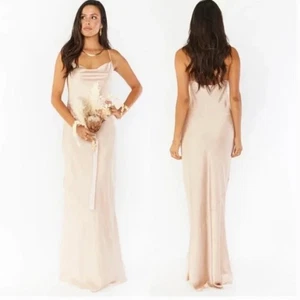 show me your mumu tuscany maxi slip dress champagne luxe satin women x-small - Picture 1 of 7