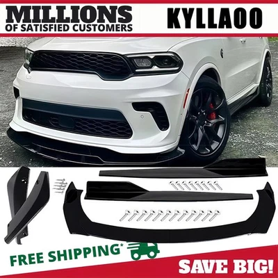 Kit de carrocería dividida alerón labial parachoques delantero negro brillante para Dodge Durango SRT GT Foto 1 de 4