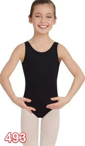 Capezio girls Team Basic Tank Leotard Black L - Picture 1 of 5