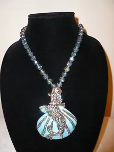 High End "Beauty From The Sea" Blue Mermaid Necklace New - Picture 1 of 6