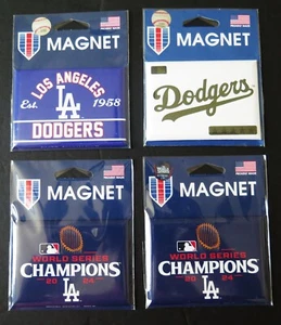 FOUR (4) LOS ANGELES DODGERS, 2.5" X 3.5" METAL MAGNETS FROM WINCRAFT - Picture 1 of 4