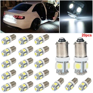 20x White BA9S T11 5050 5 SMD LED Car Interior Dome Map Light Bulb T11 T4W 53 57 - Picture 1 of 8