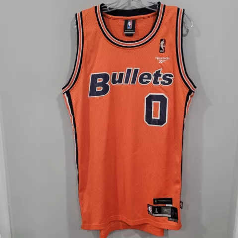 Rare Vintage Reebok HWC NBA Washington Bullets Gilbert Arenas 0 Jersey Mens L Cover