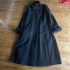 women wool Coat  Fur Collar And  Arm Ends Black Size 10