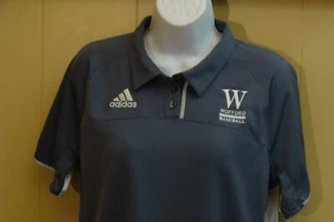Wofford Terriers Baseball Womans Gray Adidas Short Sleeve Golf Polo Shirt Lrg - Picture 1 of 4