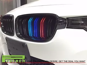 Fit 2012+ BMW F30 328i 335i Front Jet Black Grille w/ /// M Tri METAL Paint - Bild 1 von 4