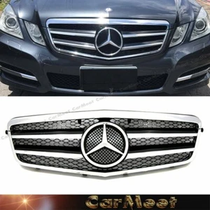 For BZ 10-13 W212 E-Sedan 2T Look Tuning Front Frame Grille Chrome Black Color - Picture 1 of 3