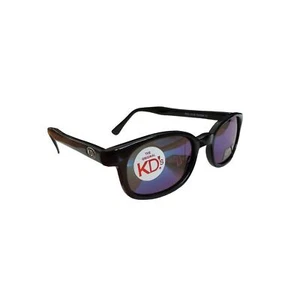 X-KD Fahrrad Motorrad Sonnenbrille 20% größere Version schwarzes Gestell/blaues Spiegelobjektiv - Bild 1 von 3