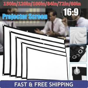 Foldable Portable Projector Screen 16:9 HD Outdoor Home Movie Cinema Theater~
