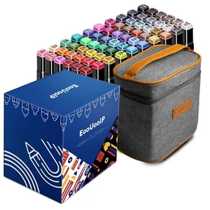 60 Colours Graphic Marker Pens Set , EooUooIP®️ Permanent Art Marker Pens - Picture 1 of 14