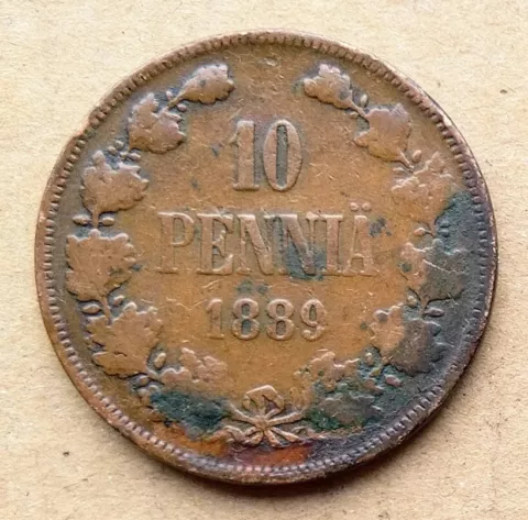 Finland-Russia 10 Pennia 1889 Alexander III ,RARE Cover