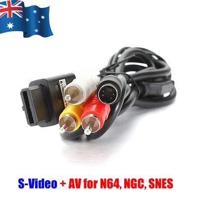 1.8M AV S-Video Composite Cable Cord for Super Nintendo SNES GameCube NGC N64 - image 1 of 2