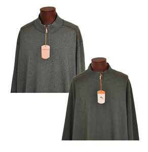 TOMMY BAHAMA Men's Reversible Half Zip Sweater Big & Tall 4XB Cotton NWT $128  - Picture 1 of 6
