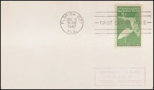 USA4 # 952 ADDR FIRST DAY CARD FDC Everglades National Park - Picture 1 of 1