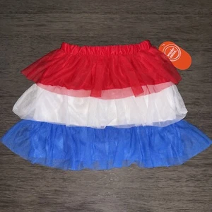 Girls Tutu Skirt Red White & Blue Mesh Patriotic XS S M L XL XXL - Picture 1 of 2
