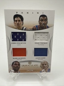 2012-13 Panini Immaculate #30 Stockton Thomas Jackson Jason Kidd Quad Mem /50 - Picture 1 of 3