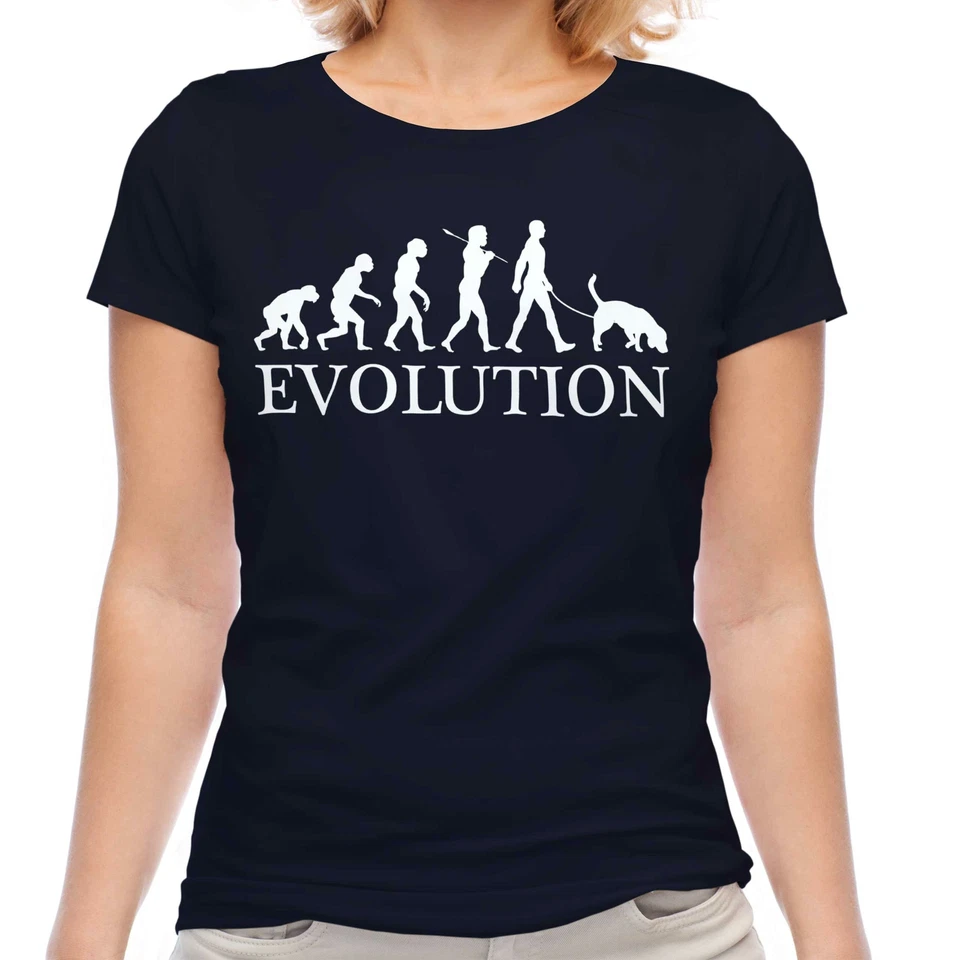 CAMISETA ALEMANA PUNTERO DE PELO CORTO EVOLUCIÓN DEL HOMBRE SEÑORA TOP DOG PASEADOR Foto 1 de 1