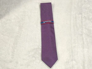Stafford Tie Mens Purple Texture White Poka Dots Stain Resistant Performance JCP - Picture 1 of 6
