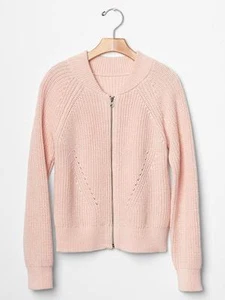 GAP Kids Ribbed Bomber Zip Up Sweater Jacket Cardigan XS 4 5 NWT $40 - Picture 1 of 1